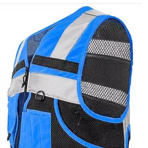Customized Hi Vis Safety <b>Vest</b> Reflective Fluorescent Safety Work <b>Vest</b> For <b>Men</b> High Visibility Work Wear With Many Pockets - Product Image 6