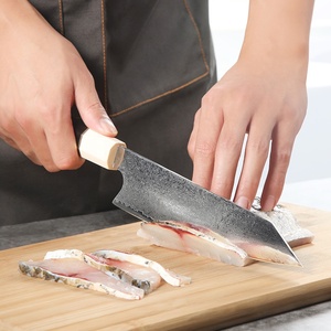Venta al por mayor pedidos a granel personalizados OEM/ODM servicio PRESTIGE BLADES cuchillo de cocina de acero damasco mango de madera inoxidable Chef afilado - Product Image 5