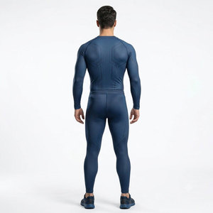 High Elastic Performance Fabric Flatlock Seams Custom Design OEM ODM Custom Sportswear Spandex/Nylon Men Rash Guard Set UPF50+ - Product Image 6