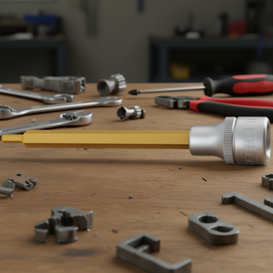 Clé à douille hexagonale métrique carrée extra longue Hazet 1/2'' avec moletage - Product Image 3