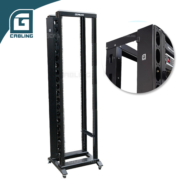 Gcabling 19 Zoll Server-rack 33U 19 Inch Networking 4 Poles Server Rack Open Frame Network Data Server Racks with Castors Tray