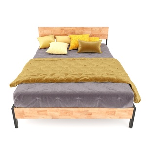 Modern Japanese Solid Wood <b>Double</b>/King <b>Bed</b> with Mango Wood Frame (GN68036) - Product Image 6