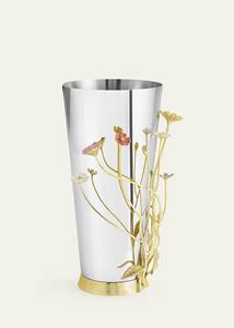 แจกันเหล็กลายดอกไม้สีเงินตกแต่งงานแต่งงานและตกแต่งด้วยใบไม้อลูมิเนียม - Product Image 2