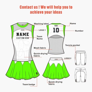 Séchage rapide haute extensible Tennis jupe femmes vêtements de sport Compression Tennis vêtements mode Yoga une pièce Tennis robe Premium - Product Image 6