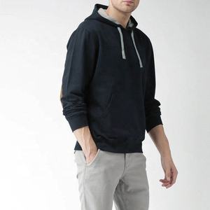 เสื้อฮู้ดผ้าฝ้าย100% สำหรับผู้ชายผ้าฟลีซปักแบบสวมหัวทรงโอเวอร์ไซส์ผ้าพัฟหรูหราย้อมสีเรียบ - Product Image 2