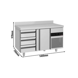 Refrigerador comercial de mostrador PREMIUM - 1400x700mm - con 1 puerta - 3 cajones - con soporte superior - capacidad 281 litros - Product Image 2