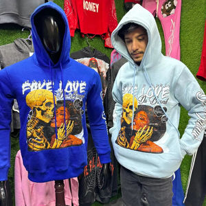 Half Zip Cotton Fleece Hoodies Winter Beaded Front <b>Back</b> or Sleeve Logo DTF Printing Low Prices by Tansy Industry - Product Image 1