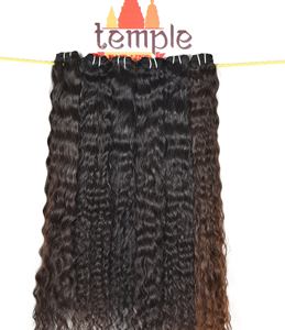 Fabrique de cheveux naturels vierges de temple indien 100%, couleur naturelle, extensions de cheveux humains bon marché à cuticule alignée pour femmes noires - Product Image 5