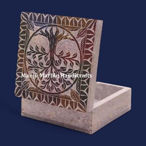 Handmade Total Jali Work Curved Natural Soapstone <b>Box</b> With High Quality Design And Best Class Product Polishded Soapstone <b>Box</b> - Product Image 2