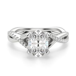 Oval Cut Twisted Engagement <b>Ring</b> for Women's - Product Image 3