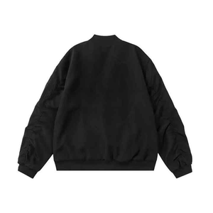 NewTrending No Minimal hommes veste légère décontracté printemps automne coupe-vent Bomber manteau zippé avec poche - Product Image 2