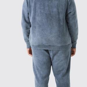 Custom 100% Cotton Terry <b>Acid</b> <b>Washed</b> Oversized Tracksuit for Men Flare Stacked Sweatpants and Hoodie Set Active Bottoms - Product Image 5