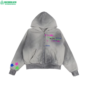 Sudadera Unisex de Invierno Casual Más Vendida, Corte Regular, con Cremallera, Efecto Desgastado y Decolorado por el Sol, 100% Algodón, Forro Polar Francés, OEM - Product Image 2