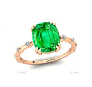 Coussin coupe naturel péridot pierre précieuse août pierre de naissance bague 14kt 18k or massif diamant bague de mariage pour les femmes livraison directe - Product Image 6