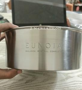 Contenedor de velas de acero inoxidable con logotipo personalizado, velas perfumadas con acabado mate plateado, tarros de velas de cera de soja para decoración del hogar - Product Image 5