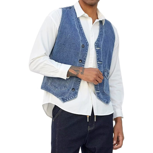 Nuevo Chaleco Vaquero de Algodón Transpirable de Moda para Hombre, Otoño Invierno, Uso en Exteriores, Bolsillos, Estilo Urbano, Servicio OEM - Product Image 4