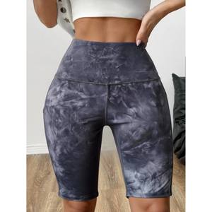 Shorts Deportivos de Cintura Alta con Tie-Dye para Mujer, Hechos de Spandex para Yoga y Fitness, Ropa Deportiva Ajustada con Cintura Elástica, Elegante - Product Image 3