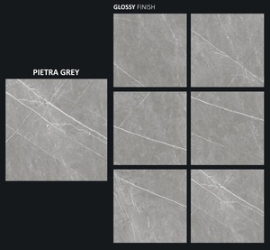 Pompéi Gris Naturel 800x800mm Porcelaine 80x80cm Miroir Carreaux Brillants Trinité-et-Tobago - Product Image 2