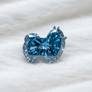 เพชรปลอมสีฟ้าแฟนซี VVS คุณภาพสูง ผลิตในห้องปฏิบัติการโดยใช้เทคนิค HPHT CVD ได้รับการรับรองจาก IGI และ GIA สำหรับขายส่ง - Product Image 4