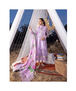 2023 Lila diseñador de lujo inspirado pakistaní indio Bollywood boda Sari Salwar Kameez traje de fiesta hecho de césped de seda - Product Image 1