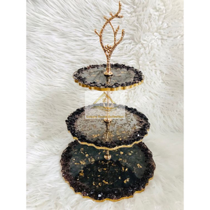 Indian Silver Color 2 Tier Metal <b>Bakeware</b> and Serving Ware Cake Stand Unique Designer Fancy & Attractive Stand - Product Image 4