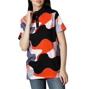 เสื้อยืดผู้หญิงสั่งทำ ผ้าโพลีเอสเตอร์ผสมคอตตอน ระบายอากาศได้ดี สวมใส่สบาย พิมพ์ลาย ปักโลโก้ รับผลิตแบบ OEM ขายส่ง - Product Image 1