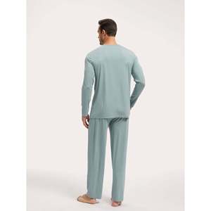   Conjunto de Pijama Largo Premium para Hombre, Talla XL, Ropa Casual para el Hogar, Bambú Nightflow, Satén Suave, Tejido de Algodón para Primavera, Verano e Invierno - Product Image 4