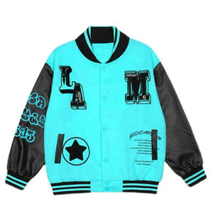 Chaqueta universitaria Letterman para hombre con logotipo personalizado de alta calidad, cuello alto largo fino de tendencia, cómoda y elegante - Product Image 4