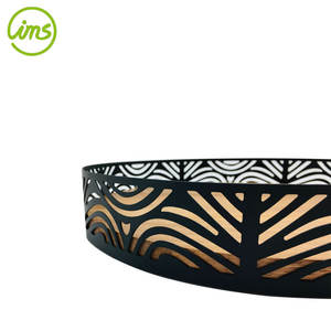 Bandeja grande para servir magdalenas de frutas redondas de madera de acacia de 13 \ "para cocina y sala de estar - Product Image 4