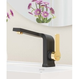 Mélangeur de lavabo à levier unique Premium Bano Robinet en laiton monté sur pont court Noir Or BA01017 Vente en gros OEM - Product Image 3