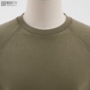 T-shirts de sport pour hommes en coton 100% respirant à séchage rapide à logo personnalisé ample à col rond uni - Product Image 4