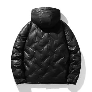 2024 nouveau OEM hommes Puffer coupe-vent en cuir pu personnaliser hommes veste en coton matelassé pour l'hiver chaud et veste de Relaxation - Product Image 2