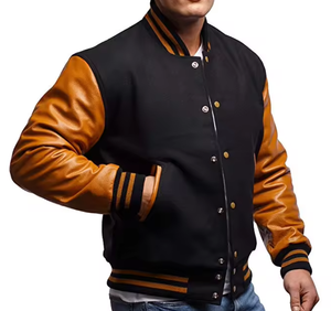 OEM fabricante de alta calidad personalizado béisbol Letterman Varsity chaqueta hombres a prueba de viento Chenille bordado Casual algodón Unisex - Product Image 2