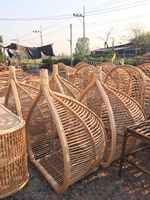 Handgewebter Moderner Rattan-Sessel, Stapelbar, Umweltfreundlich, Vietnamesisches Handwerk, Komfortabler Armlehnstuhl für Terrasse, Schlafzimmer, Wohnzimmer