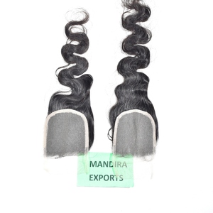 Vague naturelle couleur noire 5*5 fermeture pas cher cuticule aligné vierge indien brut Temple cheveux humains sans enchevêtrement Style Bodywave - Product Image 6