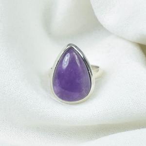 Anillo de cabujón clásico hecho a mano, piedra preciosa amatista, mejor diseño, Plata de Ley 925 sólida, plata 925 estampada, joyería de plata de moda - Product Image 4