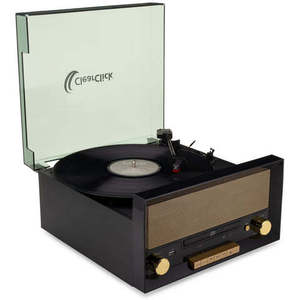 All-In-One Turntable with <b>CD</b> <b>Player</b>, FM Radio, <b>Bluetooth</b>, Aux-In, & USB - Product Image 6