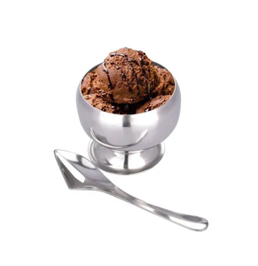 Juego de cuencos para helados de acero inoxidable, cuencos para helados artesanales, proveedor mayorista de postres usados - Product Image 1