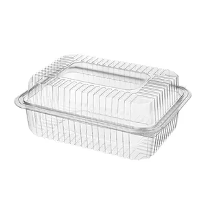 Ready to Ship Plastic Leakproof Container with Camber Lid 1500cc In Stock High Quality Disposable Plastic Boxes for Food Trays