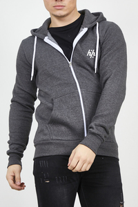 Sudadera con Capucha para Hombre, Cierre de Cremallera, Corte Regular, Logotipo Personalizado, Multicolor, Felpa Gruesa, Poliéster/Algodón, 380 GSM, Tejido Lavado - Product Image 5