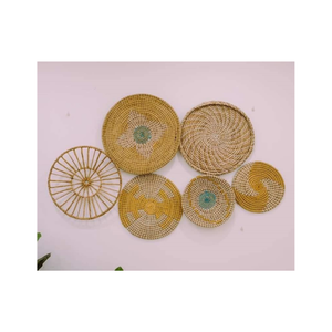 Rustic <b>Wall</b> Decor Plate - Seagrass <b>Hanging</b> <b>Basket</b> Tray - Handmade Round Natural <b>Wall</b> Art for Home, Office, Hotel - Product Image 5