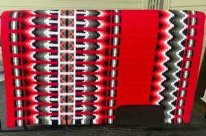 Cojín de sillín occidental de fieltro de lana merino 100% al por mayor ecuestre con diseño tejido colorido - Product Image 3