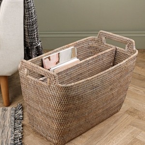 Rattan Wicker <b>Magazine</b> Holder <b>Basket</b> Handmade Storage <b>Baskets</b> Natural Rattan Modern Multifunction Made in Viet Nam - Product Image 3