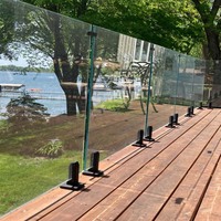 Mini-poteau en acier inoxydable HIMOWAY METAL à point d'ancrage pour balustrade de terrasse, systèmes de balustrade en verre, balustrade de balcon extérieur