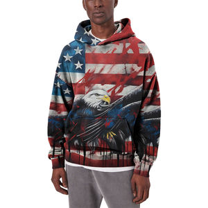 เสื้อสเวตเตอร์มีฮู้ดลายธงสำหรับผู้ชาย, เสื้อสเวตเชิ้ตมีฮู้ดทรงหลวมแนวสตรีทเสื้อ Y2k พิมพ์ลายกราฟิกสำหรับผู้ชายเนื้อผ้าที่มีน้ำหนักเบา - Product Image 1