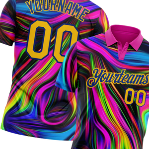 Camiseta Polo Sublimada Personalizada con Diseño de Remolino Vibrante, Personalizada con el Nombre del Equipo y el Número del Jugador, Elegante y Cómoda - Product Image 3