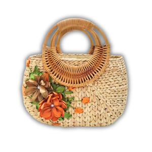 กระเป๋าถือผักตบชวาออกแบบได้ตามต้องการทำมือและเหมาะสำหรับกระเป๋าสุภาพสตรีสำหรับฤดูร้อน - Product Image 1