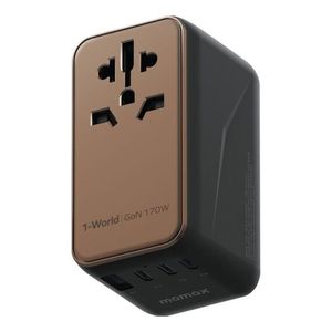 Adaptador de Viaje de Carga Rápida MOMAX UA17 GaN 1-World, Enchufe Global PD170W - Product Image 1
