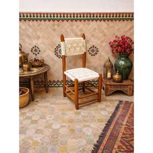 Tabouret Pouf Ottoman Marocain Fait Main, Repose-Pieds Décoratif Bohème, Coussin Traditionnel Berbère pour Salon et Maison - Product Image 1