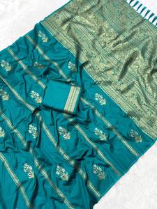 Precioso Sari de Seda Suave con Trabajo de Tejido Zari a la Precio Más Bajo, Fabricante de Moda Femenina de Surat, Suministro al por Mayor - Product Image 3